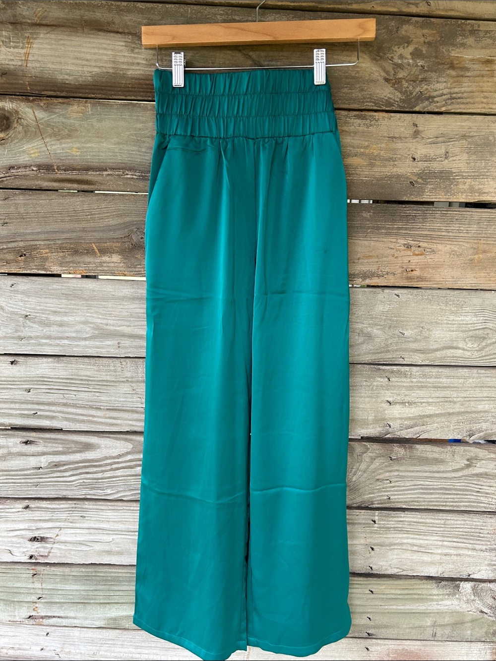 Sincerely Jules Teal High-Waist Wide Leg Pants